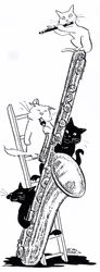 Saxofón y flauta (dibujo)