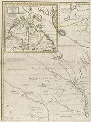 Mapa de los dominios británicos y franceses en América, 1756