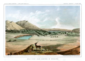 Río Milk, cerca de la confluencia con el Missouri, 1856