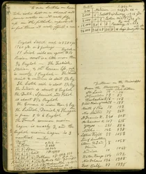 Páginas del diario de John Montgomery Roberts, uno de los primeros colonos en Morton, Illinois, 1830-86