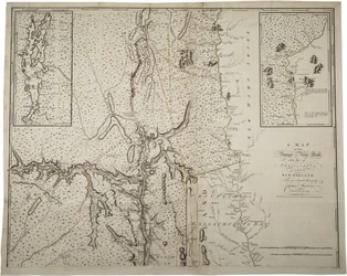 Mapa de la provincia de Nueva York con parte de Pensilvania y Nueva Inglaterra, de un levantamiento real por el Capitán Montrésor, Ingeniero, 1775