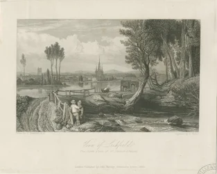 Lichfield - Vista Este: grabado en acero, nd [c 1835]