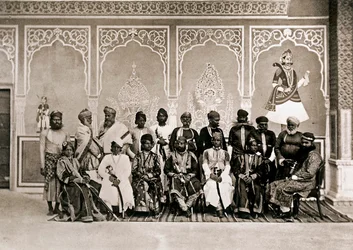 Los hombres de la Corte de Ram Singh III, Maharajá de Jaipur