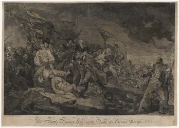 La batalla de Bunker Hill, o La muerte del General Warren, c. 1798-1817 (grabado)