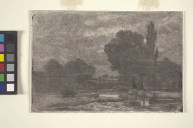 Paisaje pantanoso (aguafuerte y monocopia)