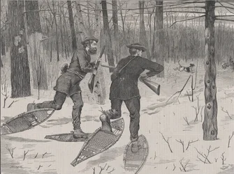 Caza de ciervos en los Adirondacks en invierno, Every Saturday, Vol. II, Nueva Serie..., 21 de enero de 1871