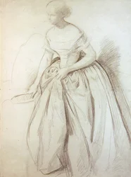 Boceto para una dama de honor para la boda de la Reina Victoria