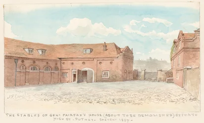Los establos de la casa del General Fairfax, High Street, Putney, 1887