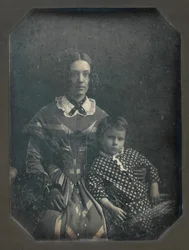 Elizabeth Bakewell James y su hijo, Frank B. James, ca. 1846