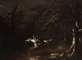 Ichabod Crane volando del jinete sin cabeza