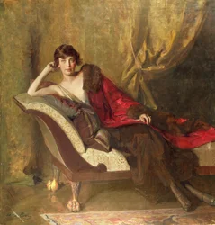 Condesa Michael Karolyi, reclinada en un diván, 1918