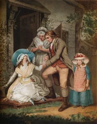 La penitente justa. Laetitia en penitencia encuentra alivio y protección de sus padres, c1811