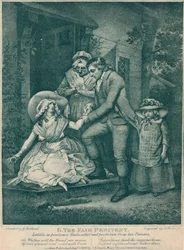 La penitente justa: Laetitia en penitencia encuentra alivio y protección de sus padres, 1789