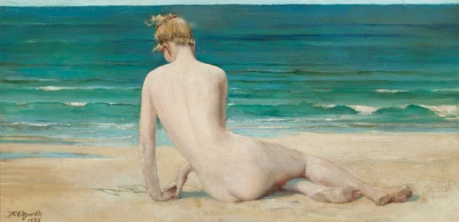 Desnudo sentado en la orilla, 1888
