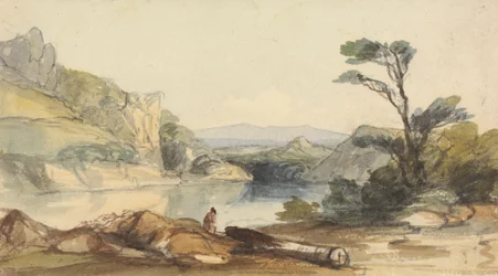 Lago y montañas