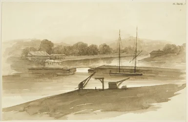 Puente de Prince Street y la Ropewalk, visto desde el Mud dock