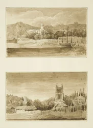 Dos vistas de la Capilla de San Jorge desde el puerto