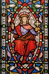 Great Milton, Santa María, Clayton & Bell, John Richard Clayton (1827-1913), Cristo en Majestad, c.1859