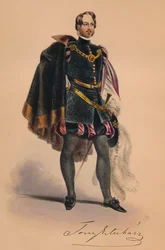 Invitado con traje del siglo XVI para el Baile de Disfraces de la Reina Victoria, 12 de mayo de 1842