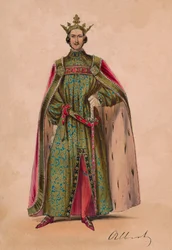 Príncipe Alberto disfrazado de rey Plantagenet Eduardo III para el Bal Costumé, 12 de mayo de 1842, 1843