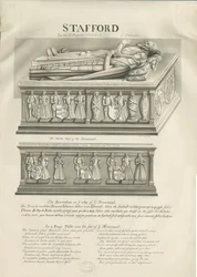 Stafford - Monumento Aston en la Iglesia de Santa María: dibujo en sepia, nd [siglo XIX]
