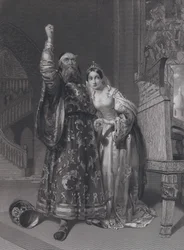 Marino Faliero, Dogo de Venecia, amenazando venganza por la difamación de su esposa, Aluycia Gradenigo
