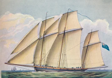 Lugre armado con todas las velas desplegadas, 1825