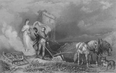 El genio de la poesía encuentra a Burns en el arado
