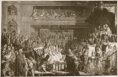 La absolución de los siete obispos, 1688, ilustración de 