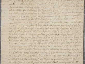 Carta de John Row, un estudiante en St Andrews, a su tío, 1691
