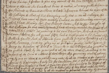 Una carta de John Row, un estudiante en St Andrews, a su tío, 1691