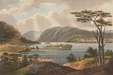 Vista desde Fishkill mirando hacia West-Point No. 15 del Portafolio del Río Hudson, 1825
