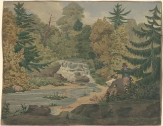 Vista de las segundas cataratas en el río Sawkill