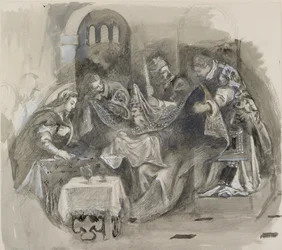 Dibujo de la Circuncisión de Tintoretto en la Scuola Grande di San Rocco, agosto 1869
