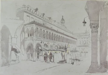 El Palazzo della Ragione y la Piazza delle Erbe, Padua, mayo de 1841