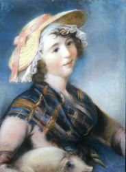 Niña con cerdo