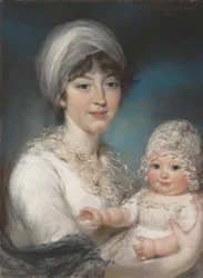 Sra. Robert Shurlock Henrietta Ann Jane Russell, 1775-1849 y su hija Ann, 1801
