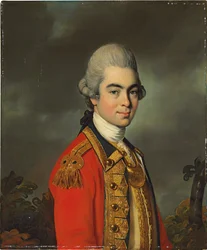 Retrato del Teniente General Sir James Duff, medio cuerpo, en uniforme militar, 1771