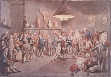 Los Académicos de la Real Academia en Londres, copia de una pintura de Johann Zoffany (1733-1810)