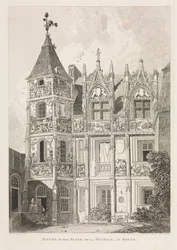 Antigüedades arquitectónicas de Normandía (Vol. II), Pl. 64: Casa en la Place de la Pucelle, en Rouen