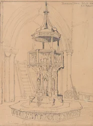 Fuente en la iglesia de Binham, Norfolk