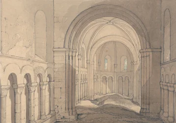 Interior de la capilla de San Julián, cerca de Ruán, Normandía