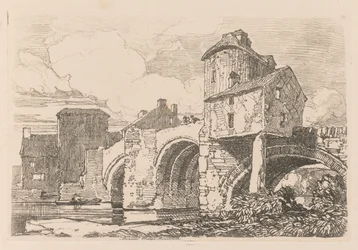 Liber Studiorum: placa 26, puente Monnow, Monmouthshire