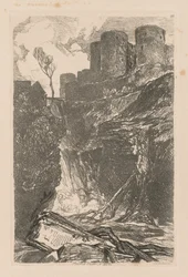 Liber Studiorum: Lámina 29, Castillo de Harlech, Gales del Norte