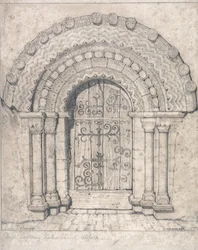 Portada norte de la iglesia de Hales, Norfolk