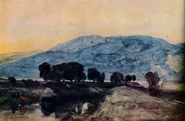 Paisaje rocoso, atardecer, siglo XIX