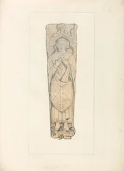 Estudio de una tapa de ataúd del cementerio de Houghton, Norfolk