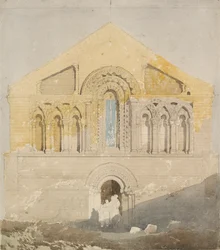 Frente oeste de la iglesia de Castle Rising, Norfolk, principios del siglo XIX