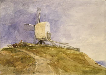 Molino de viento en una colina, siglo XIX
