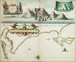 Carta de Guinea que describe la costa marítima desde Cabo de Verde hasta Cabo Bona Esperanca.
